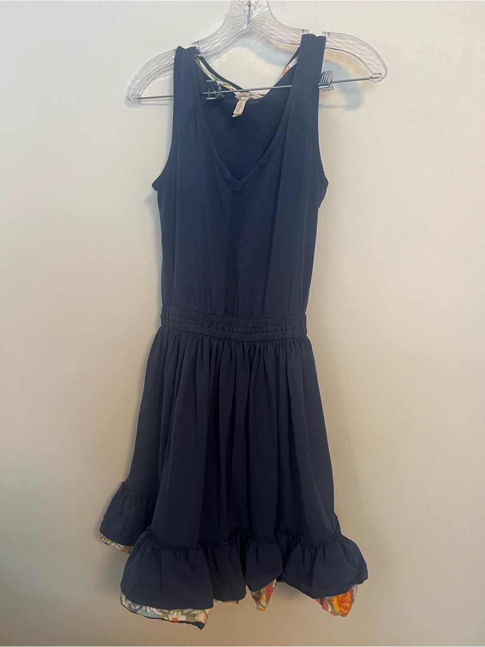 Matilda Jane Navy Floral-Trim Tank Dress